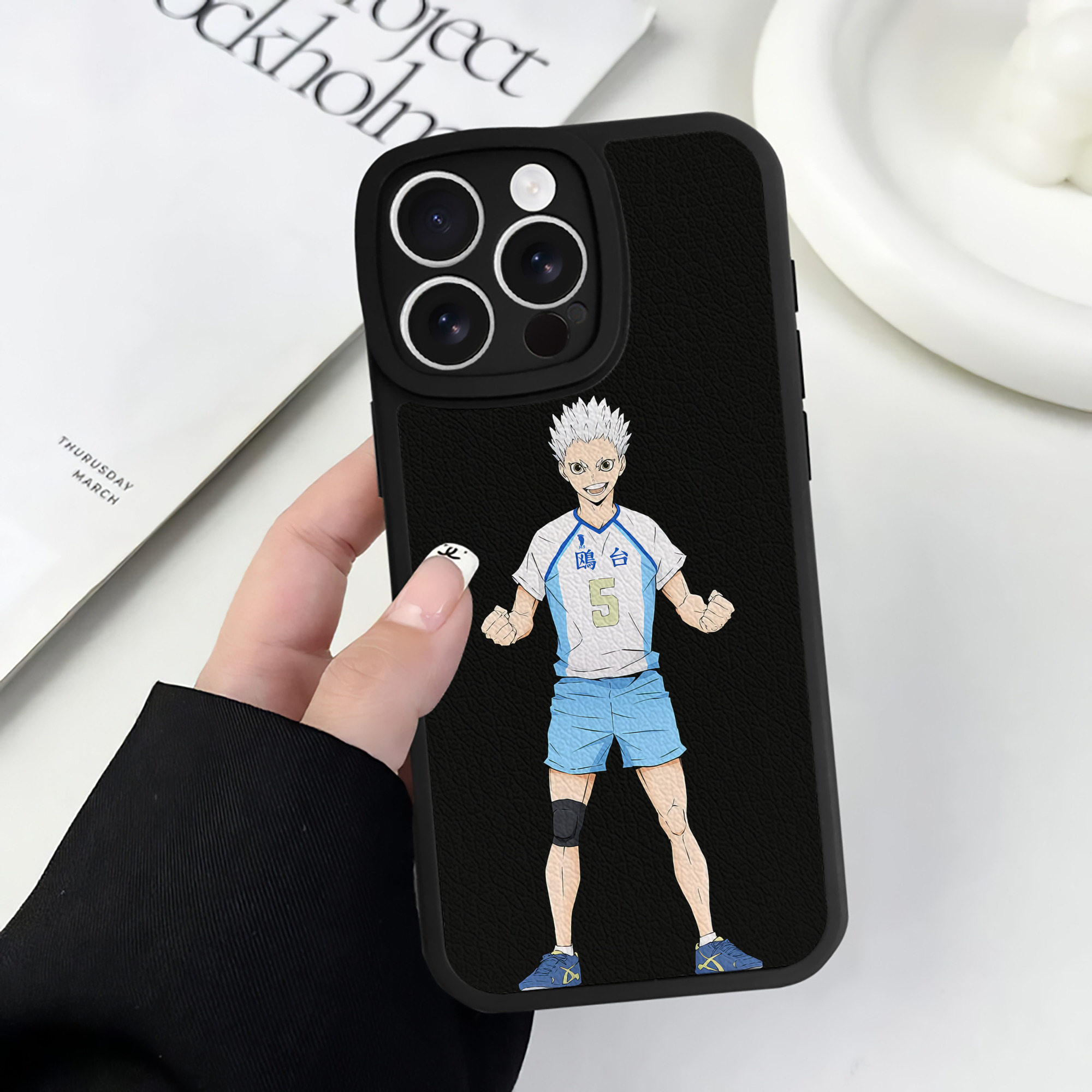 （画像用） ハイキュー!! Haikyu!! 【iPhone 16シリーズ対応】シリコンスマホケース（レザー調） 材質：シリコン